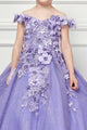 Girls 3D Floral Glitter Cloak Ball Gown by Bella Princess PK1002