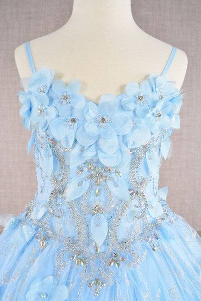 Girls 3D Floral Sleeveless Cloak Gown by Elizabeth K GK105 - Girls Formal Dresses