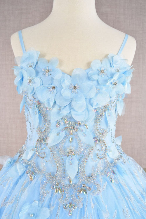 Girls 3D Floral Sleeveless Cloak Gown by Elizabeth K GK105 - Girls Formal Dresses