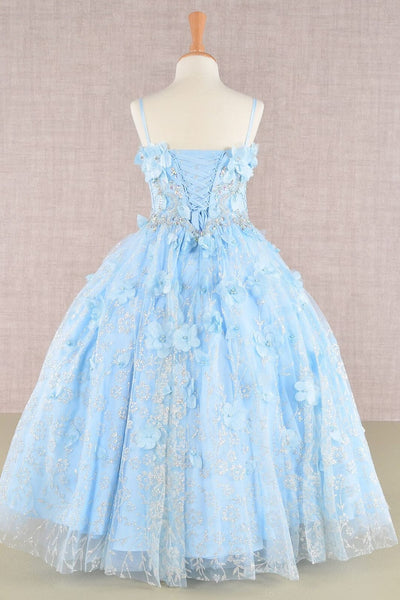 Girls 3D Floral Sleeveless Cloak Gown by Elizabeth K GK105 - Girls Formal Dresses