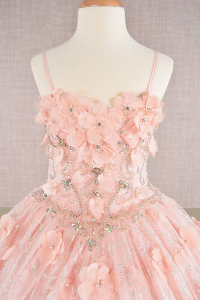 Girls 3D Floral Sleeveless Cloak Gown by Elizabeth K GK105 - Girls Formal Dresses