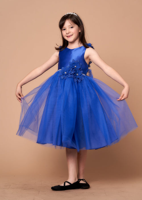 Calla D802 3D Floral Sleeveless Tea-Length Dress