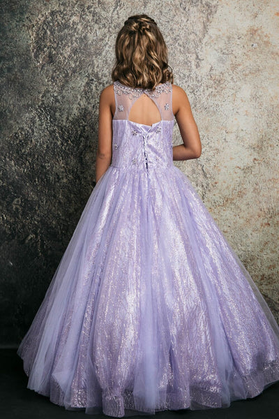 Girls Beaded Sleeveless Glitter Gown by Bella Princess C334