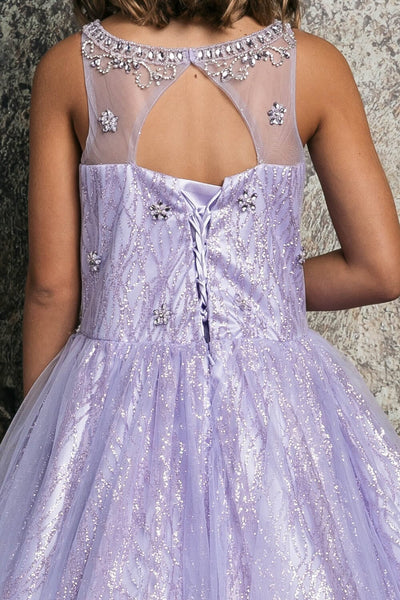 Girls Beaded Sleeveless Glitter Gown by Bella Princess C334