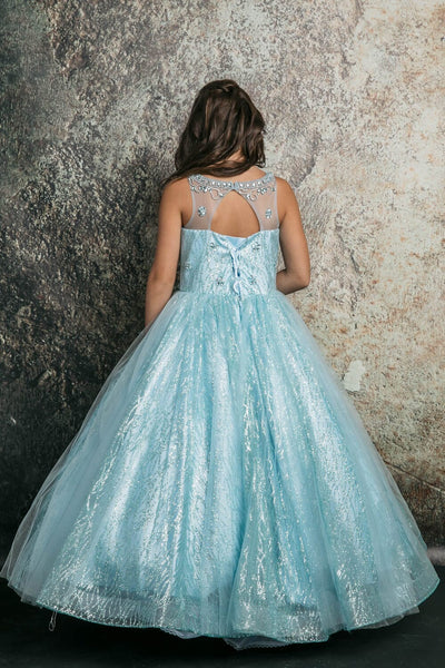 Girls Beaded Sleeveless Glitter Gown by Bella Princess C334