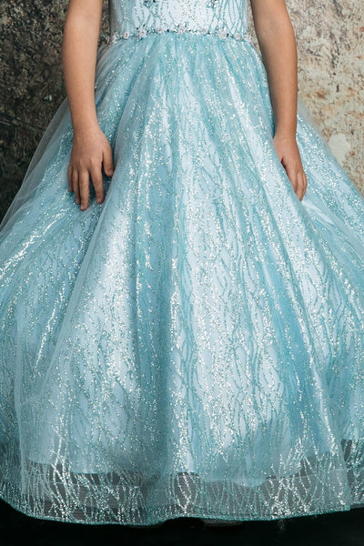Girls Beaded Sleeveless Glitter Gown by Bella Princess C334