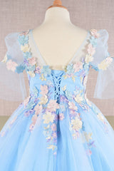 Girls Embroidered Short Sleeve Gown by Elizabeth K GK107 - Girls Formal Dresses