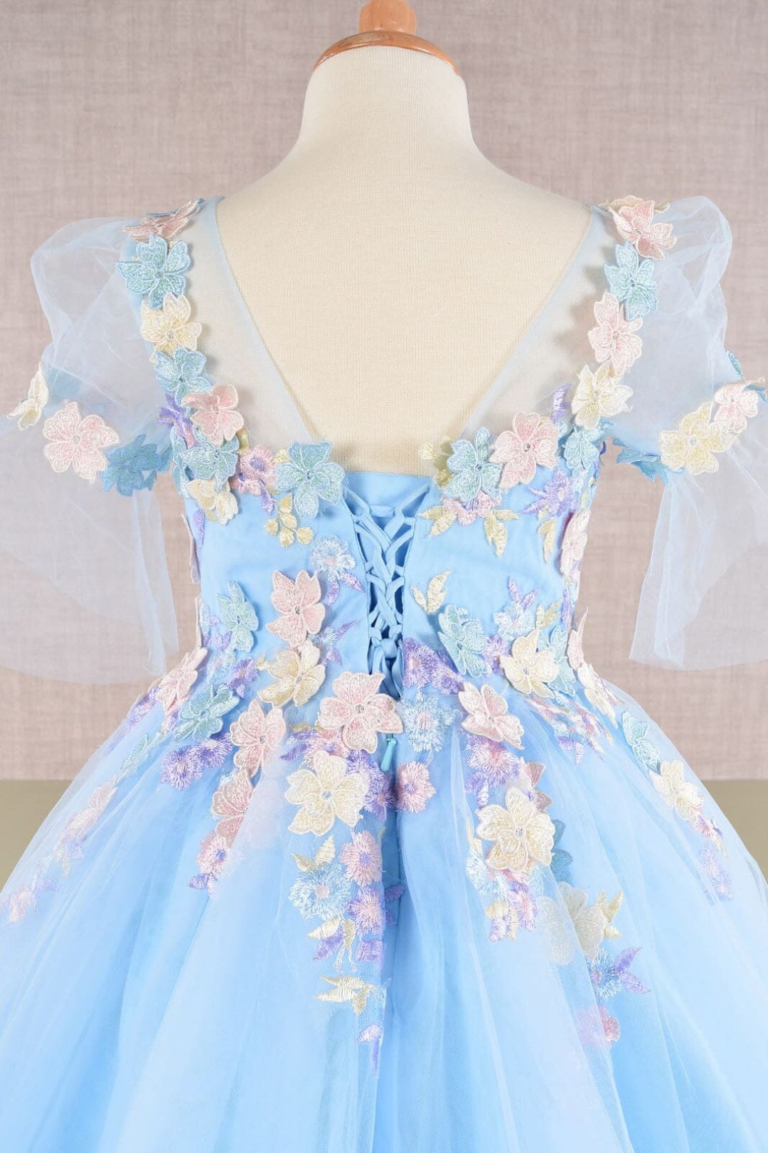 Girls Embroidered Short Sleeve Gown by Elizabeth K GK107 - Girls Formal Dresses