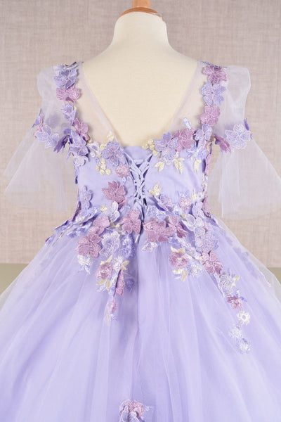 Girls Embroidered Short Sleeve Gown by Elizabeth K GK107 - Girls Formal Dresses