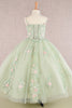 Girls Floral Applique Sleeveless Gown by Elizabeth K GK109 - Girls Formal Dresses