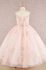 Girls Floral Applique Sleeveless Gown by Elizabeth K GK109 - Girls Formal Dresses