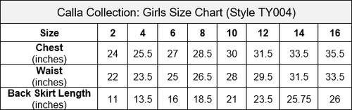 Calla D825 Girls Layered High-Low Dress with Lace Bodice