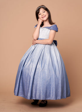 Girls Off-Shoulder Ombre Glitter Gown by Calla D823