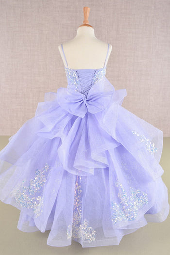 Girls Sequin Applique Sleeveless Gown by Elizabeth K GK106 - Girls Formal Dresses