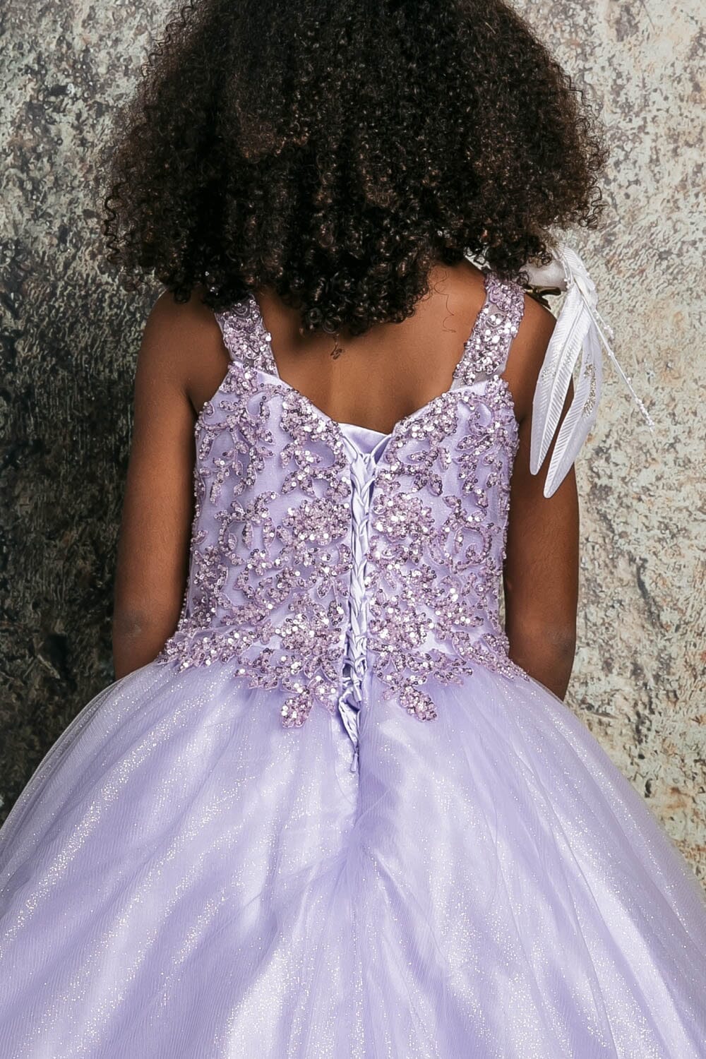 Girls Sequin Applique Sleeveless Gown by Bella Princess C337