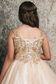 Girls Sequin Applique Sleeveless Gown by Bella Princess C337