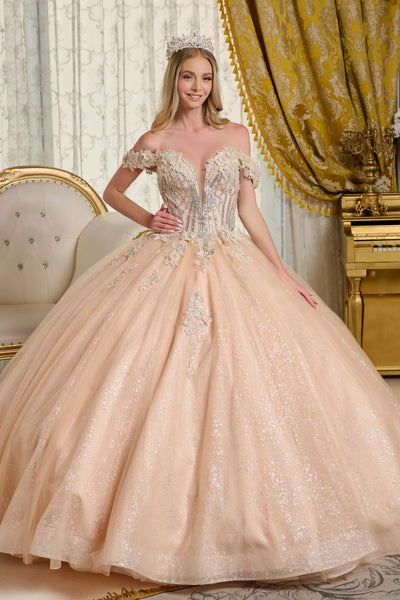 Elizabeth K Off Shoulder Ball Gown GL3630