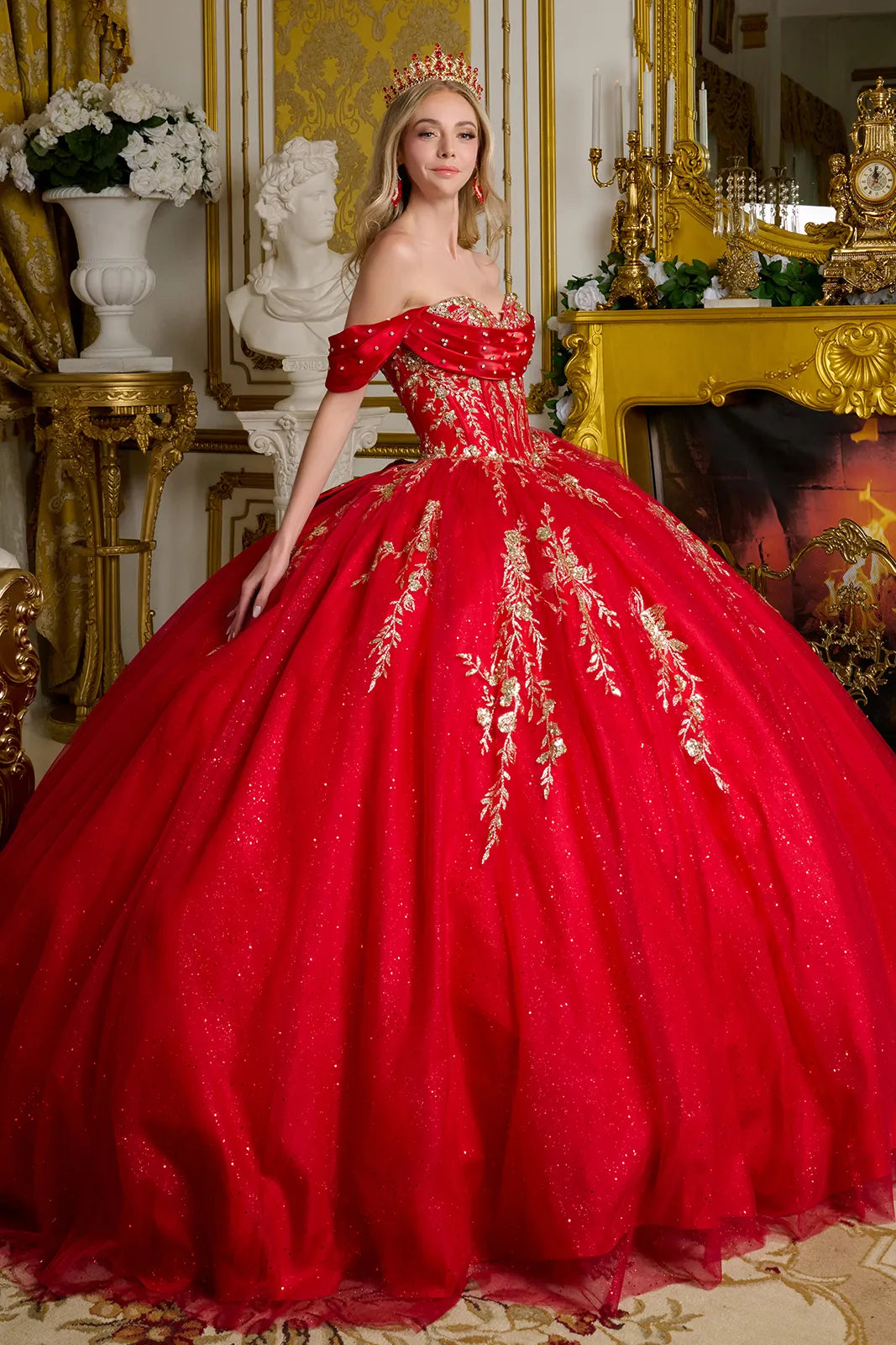 Off Shoulder Ball Gown Elizabeth K GL3631