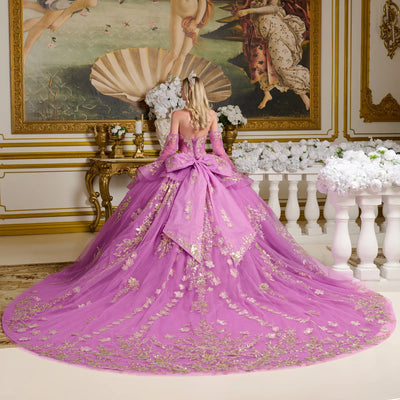 Strapless Long Sleeve Ball Gown by Elizabeth K