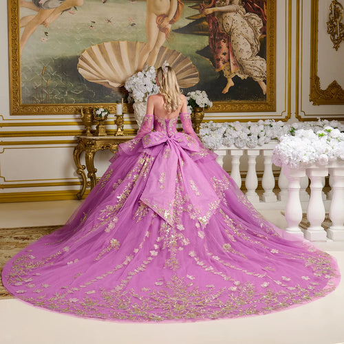 Strapless Long Sleeve Ball Gown by Elizabeth K