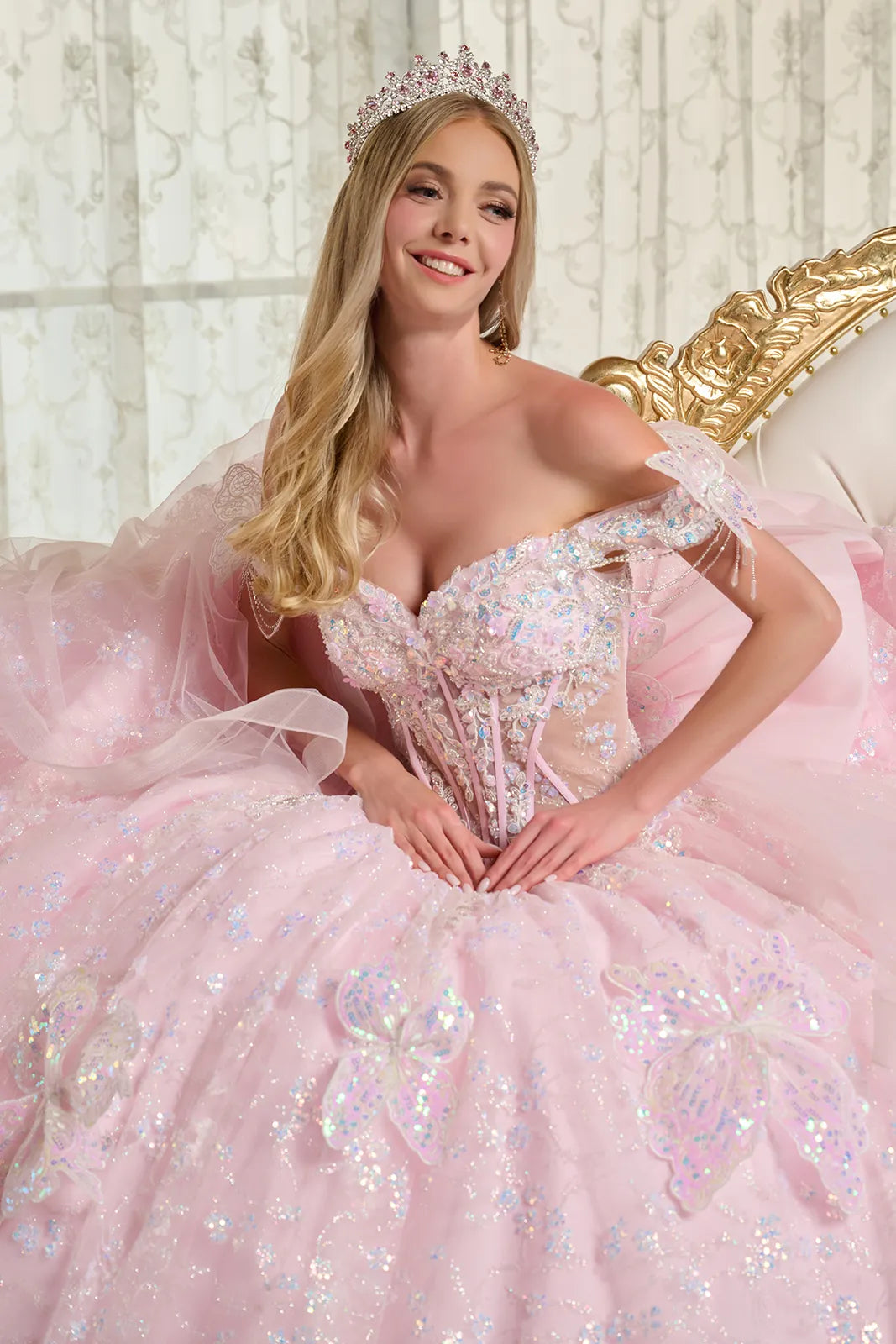 Elizabeth K 3D Butterfly Ball Gown GL3651