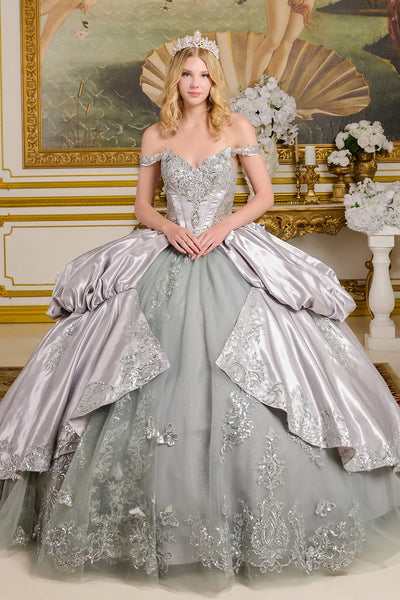 Elizabeth K Off Shoulder Ball Gown GL3652