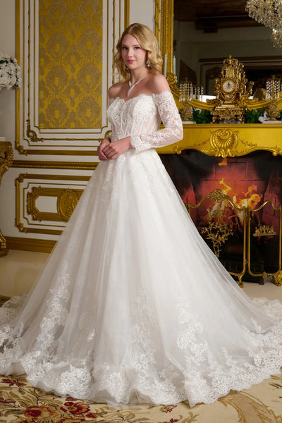 Off Shoulder Bridal Gown by Elizabeth KGL3653