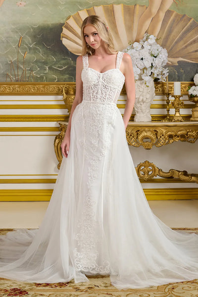 Sleeveless Bridal Overskirt Gown by Elizabeth KGL3654