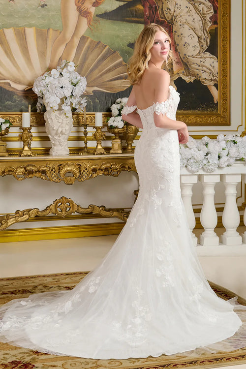 Fitted Off Shoulder Bridal Gown by Elizabeth KGL3656