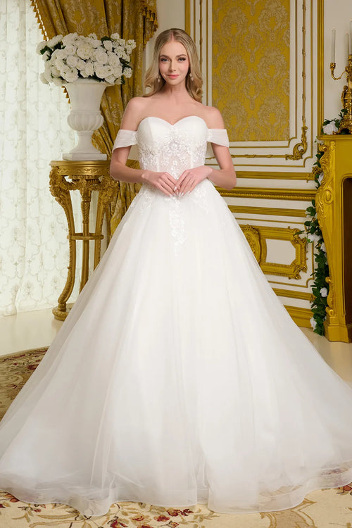 Off Shoulder Bridal Gown by Elizabeth KGL3657