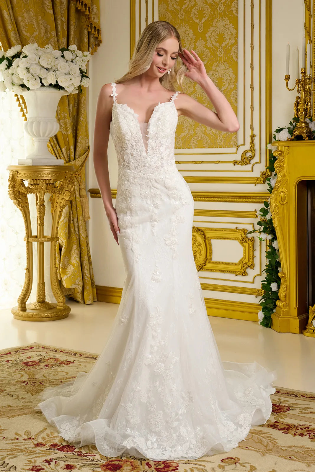 Fitted Sleeveless Bridal Gown by Elizabeth KGL3658