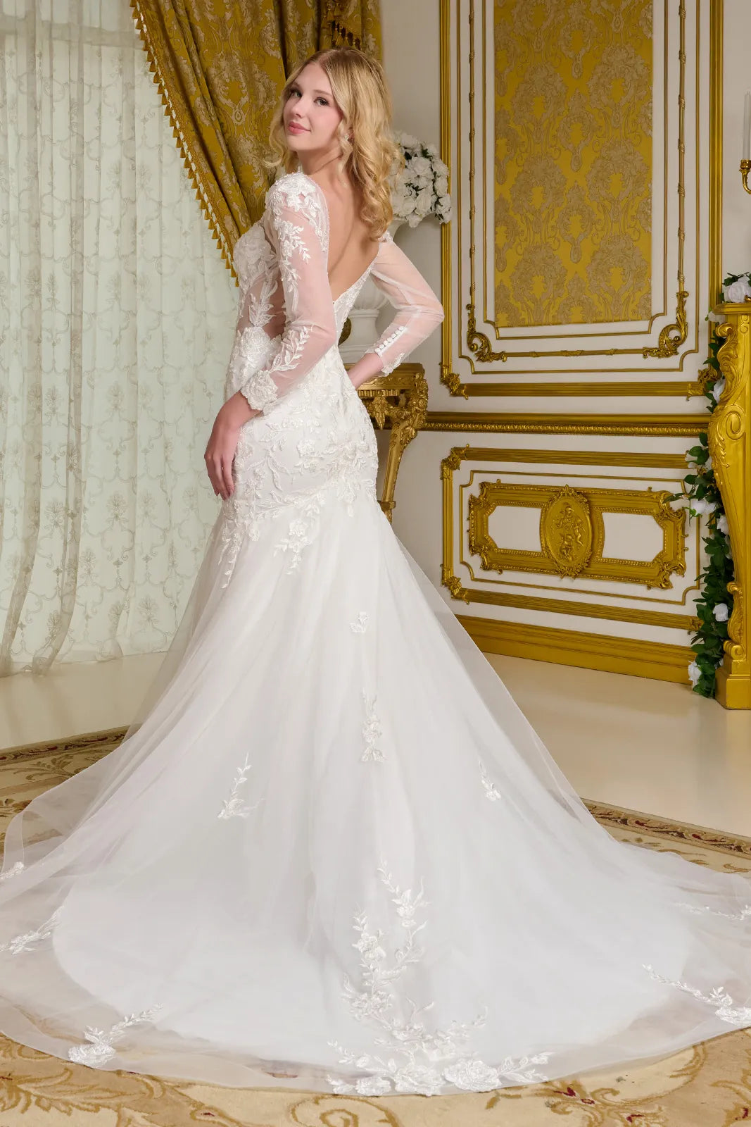 Long Sleeve Mermaid Gown by Elizabeth KGL3659