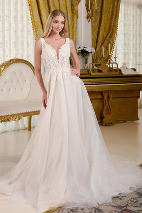 V-Neck A-line Bridal Gown by Elizabeth KGL3661