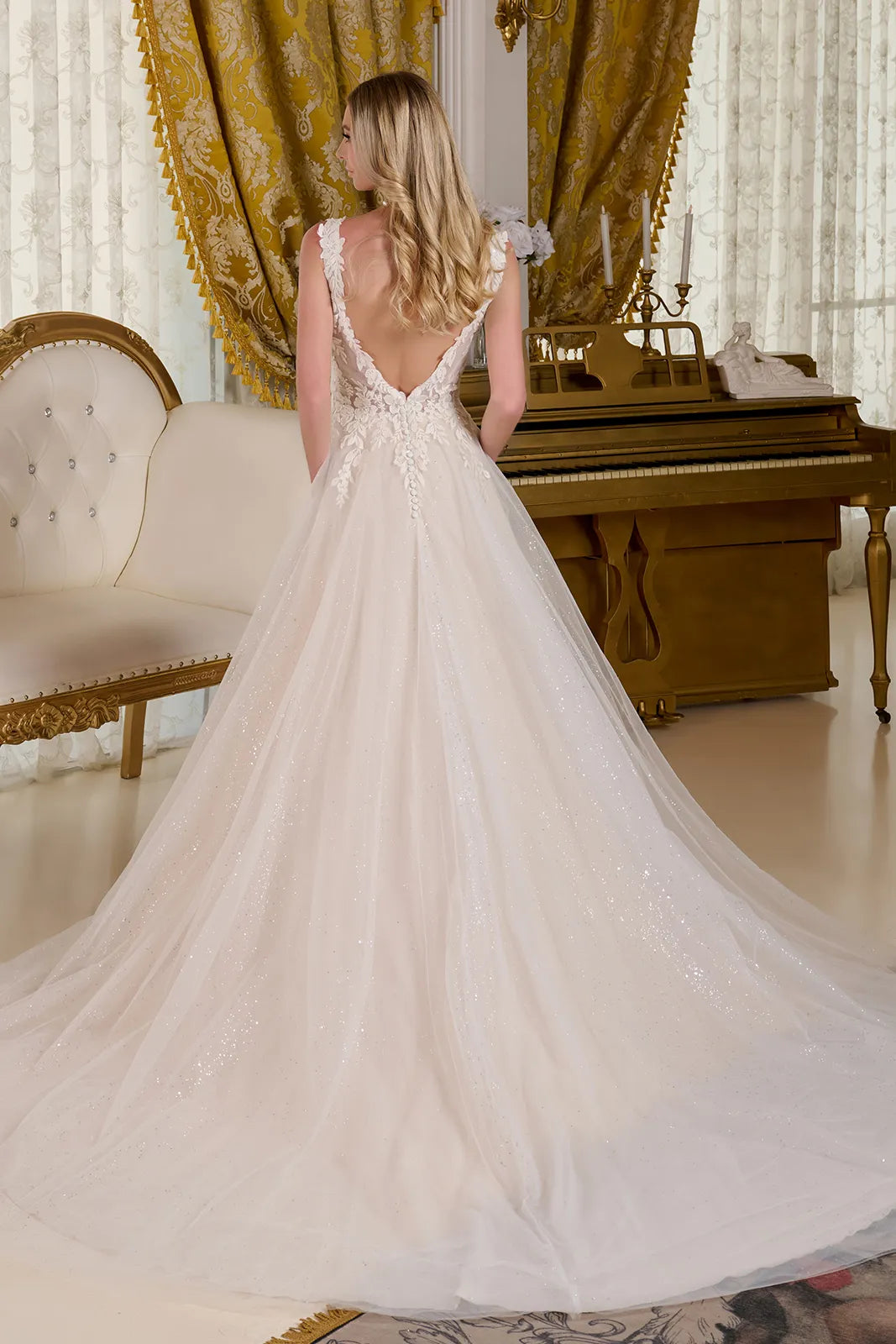 V-Neck A-line Bridal Gown by Elizabeth KGL3661