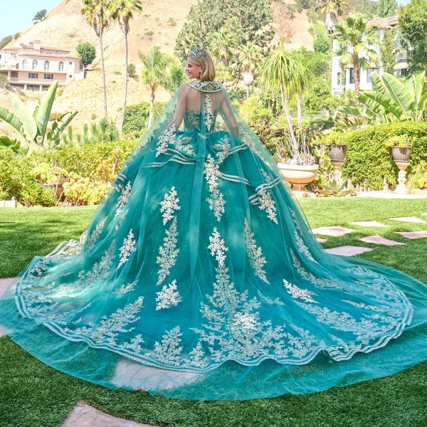 Elizabeth K GREEN Glitter Tulle, Mesh Ball Gown Quinceanera Dresses