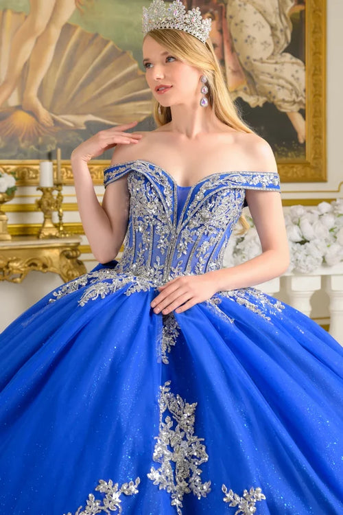 Elizabeth K GREEN Glitter Tulle, Mesh Ball Gown Quinceanera Dresses