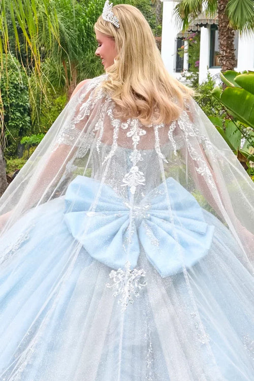 Off-The-Shoulder Sweetheart Beaded Corset Ball Gown with Oversized Bow by Elizabeth K GL3707