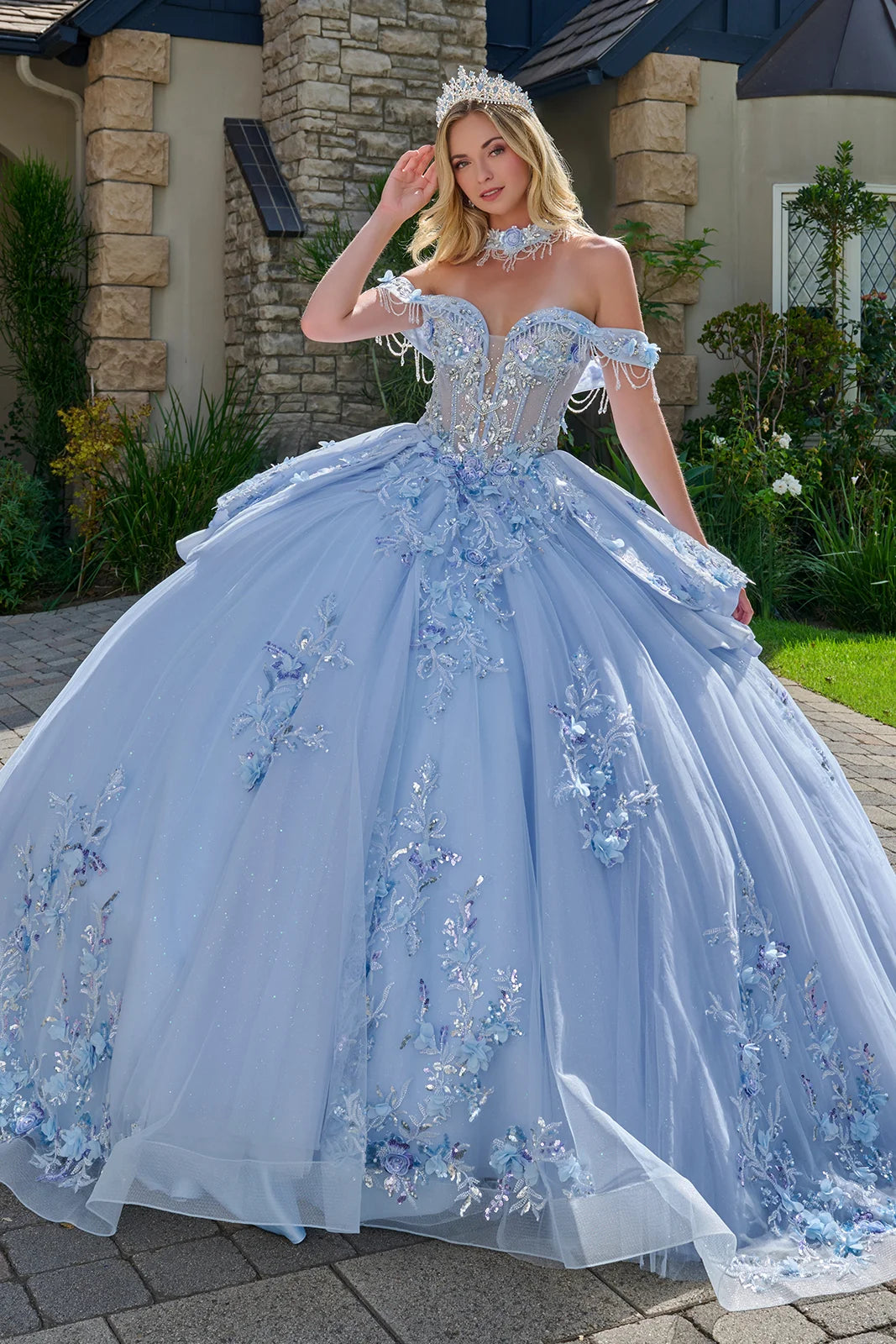 Off Shoulder Ball Dress by Elizabeth K GL3720