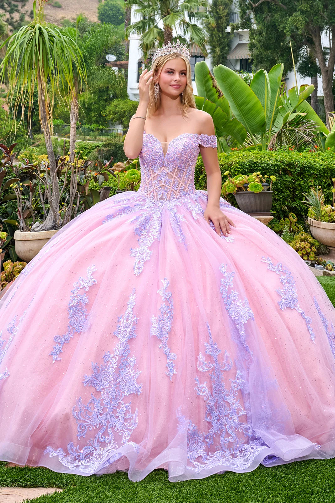 Elizabeth K LILAC Glitter Tulle, Mesh Ball Gown Quinceanera Dresses