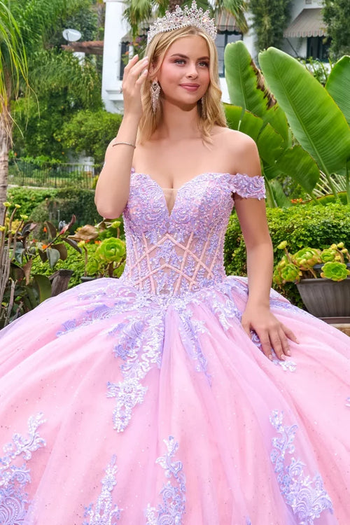 Elizabeth K LILAC Glitter Tulle, Mesh Ball Gown Quinceanera Dresses