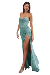 Glitter Cowl Prom Gown 2025 Sparkling Formal Evening Dress - SEA MIST / 2 - Dress