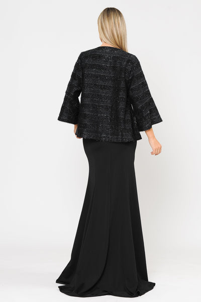 Chaqueta de noche de talla grande con adornos de purpurina de Poly USA JK1902