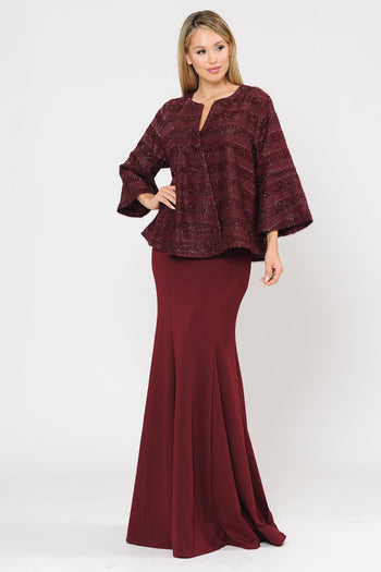 Poly USA JK1902 Glitter Embellished Plus Size Evening Jacket