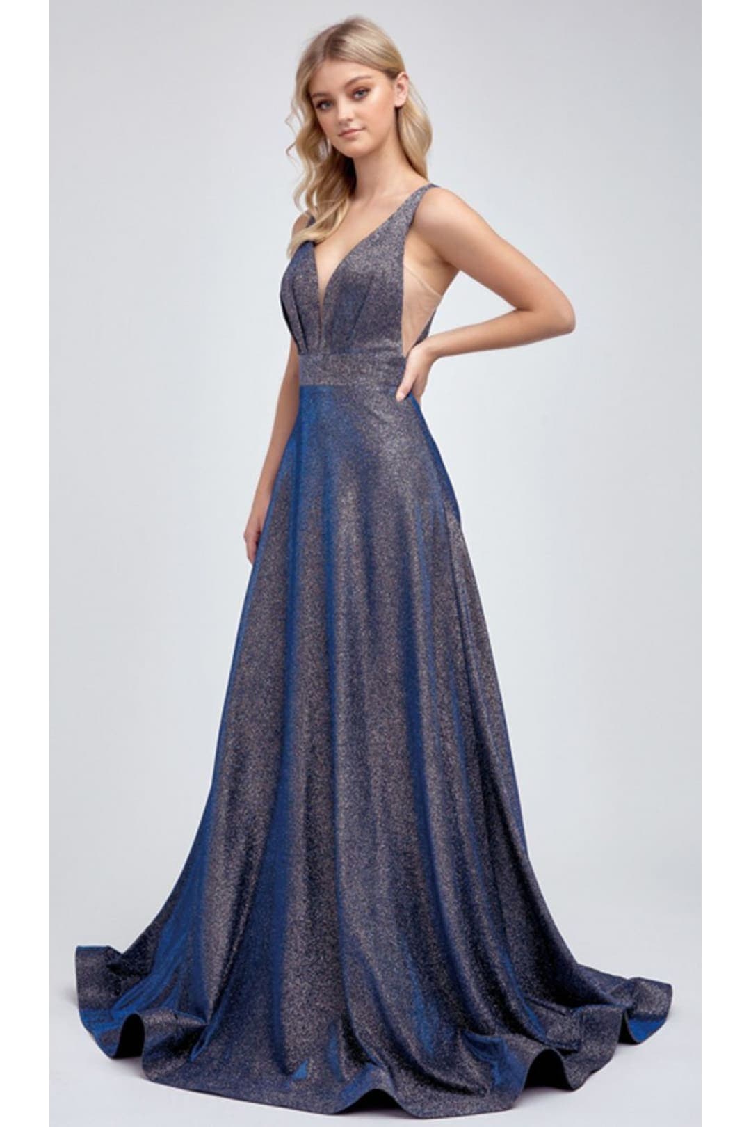 Glitter Long Prom Dress And Plus Size