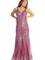 Glitter Open Back Mermaid Dress