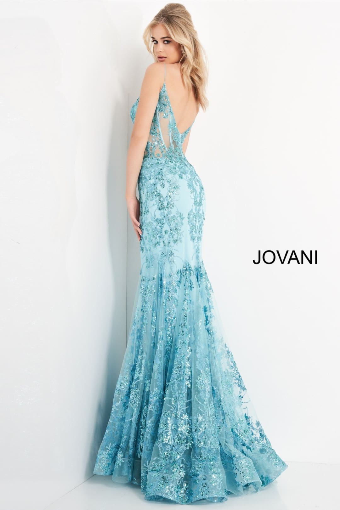 Glitter Print Fitted Sleeveless Gown by Jovani 3675 - Long Formal Dresses