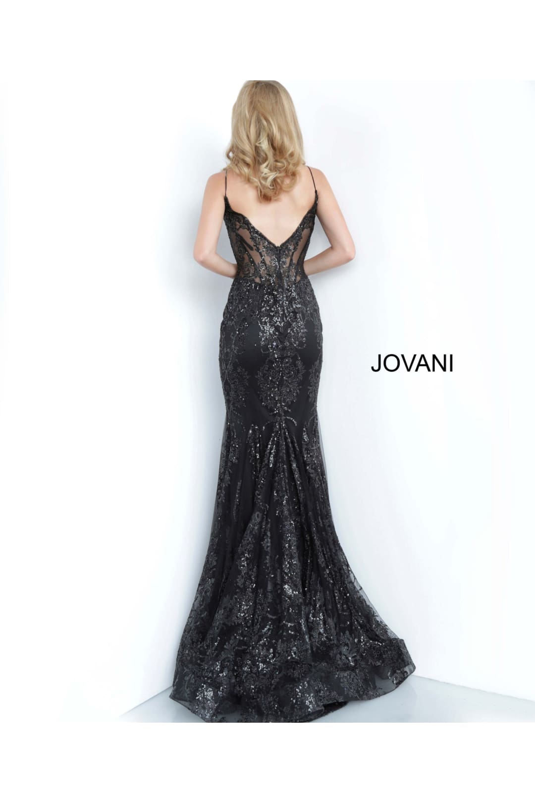 Glitter Print Fitted Sleeveless Gown by Jovani 3675 - Long Formal Dresses