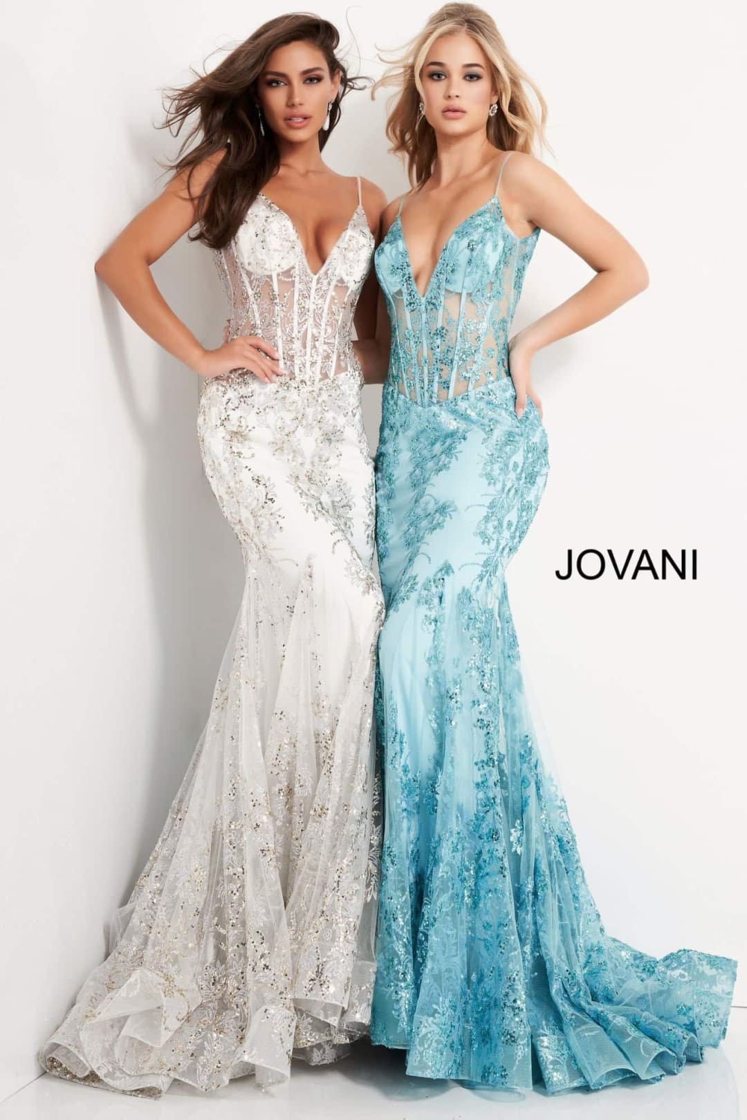 Glitter Print Fitted Sleeveless Gown by Jovani 3675 - Long Formal Dresses