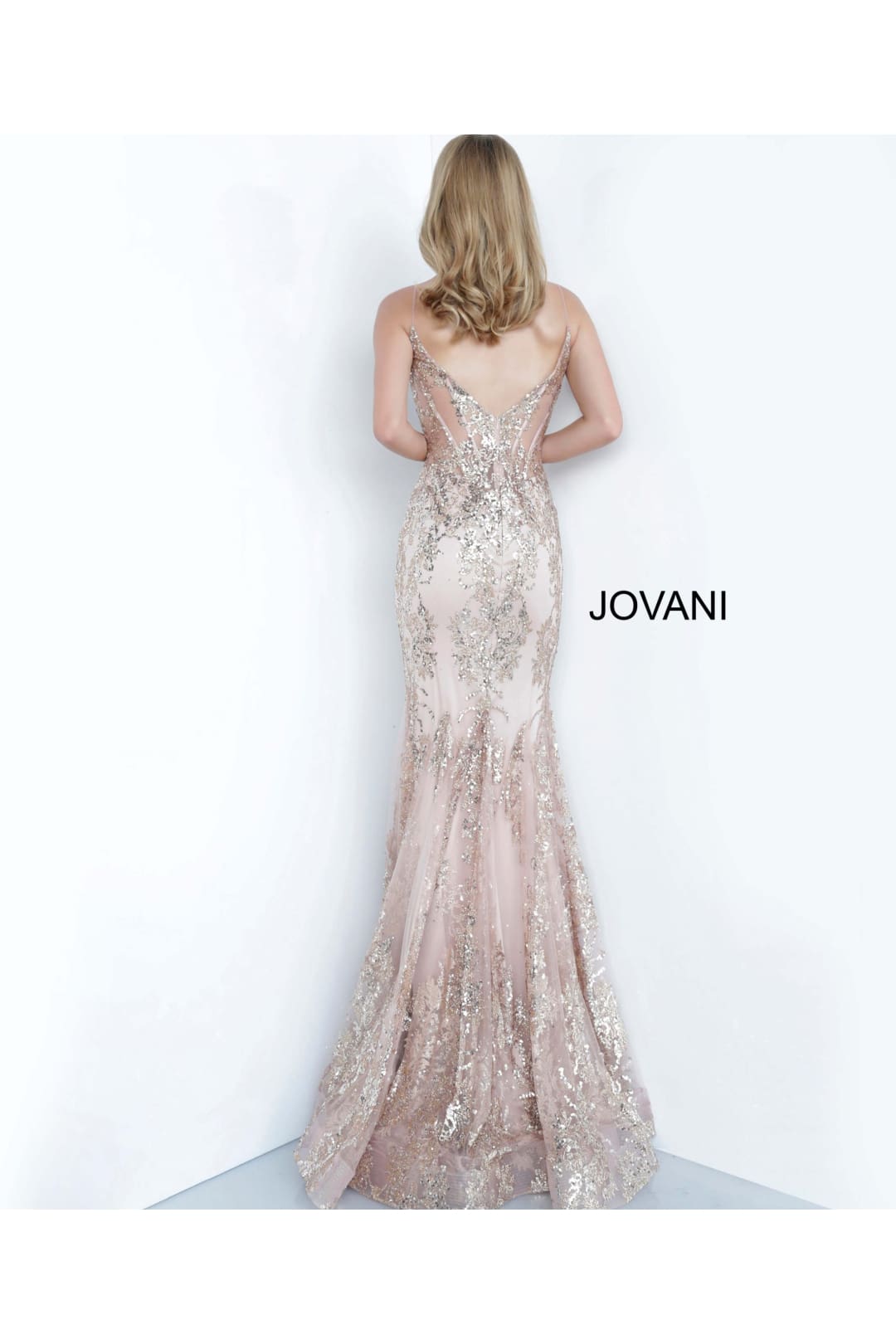 Glitter Print Fitted Sleeveless Gown by Jovani 3675 - Long Formal Dresses