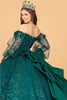 Glitter Print Puff Sleeve Ball Gown by Elizabeth K GL3071 - Quinceanera Dresses